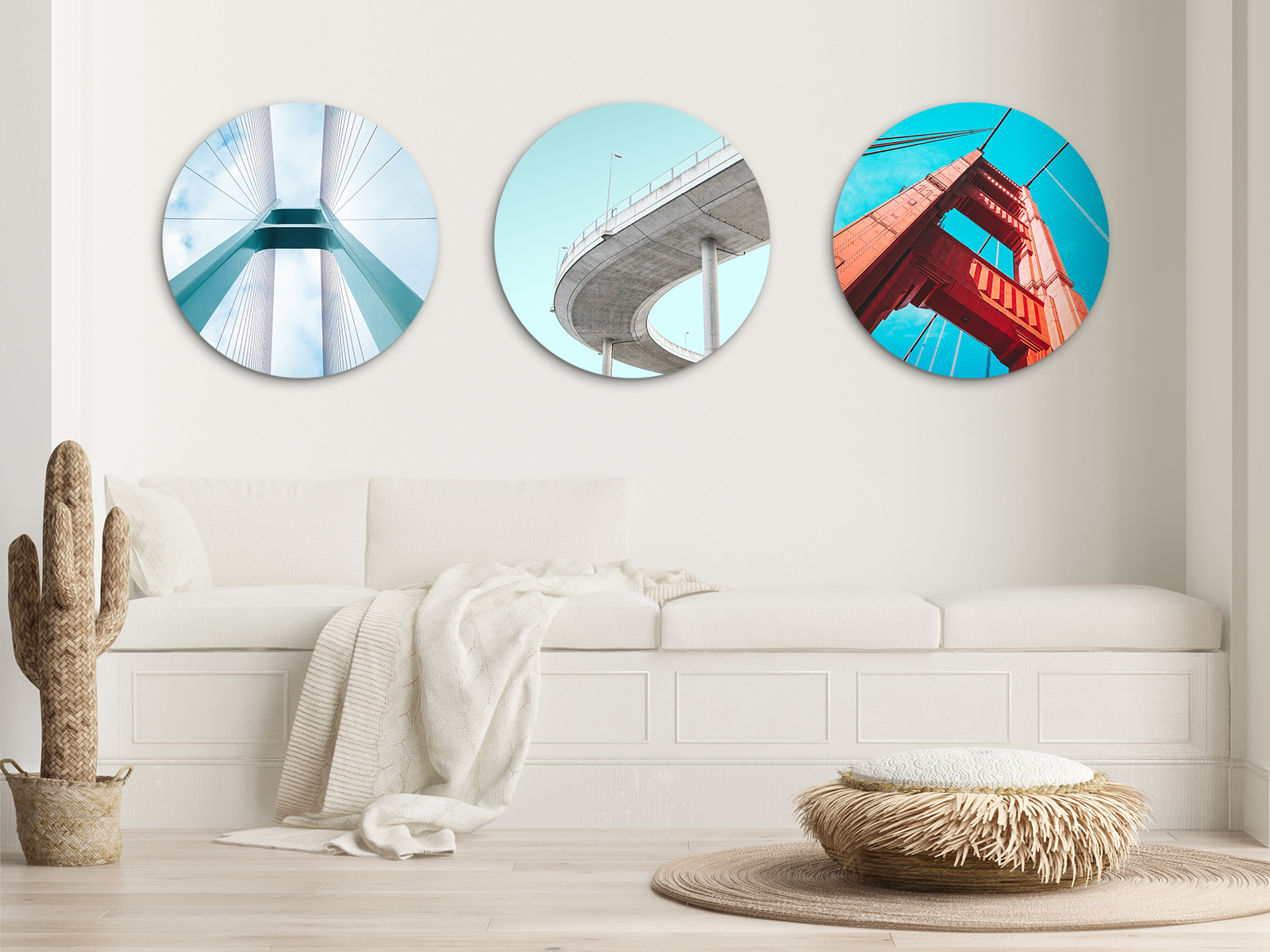 Curved Canvases: Transforming Walls with Stylish Round Artistic Impressions