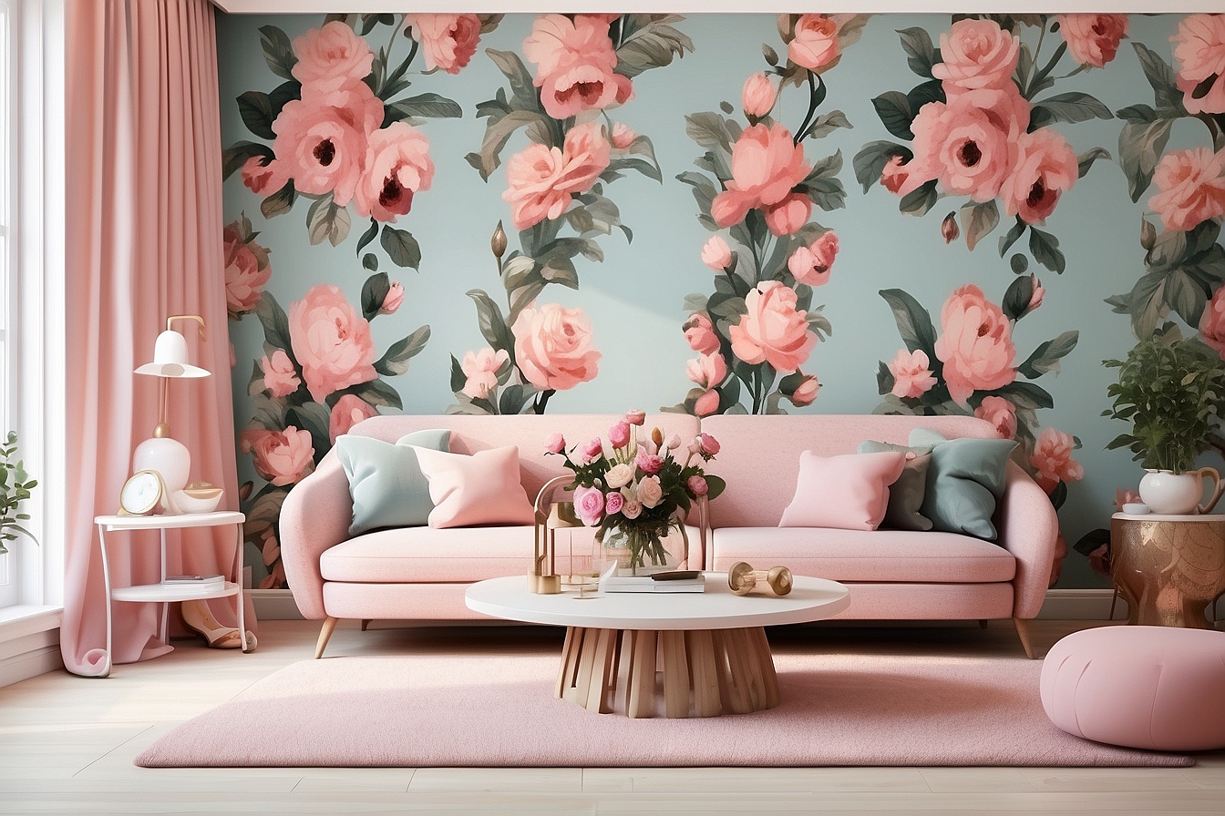 Elevate Your Space with Stylish Wallpaper Decor : Living Room Elegance