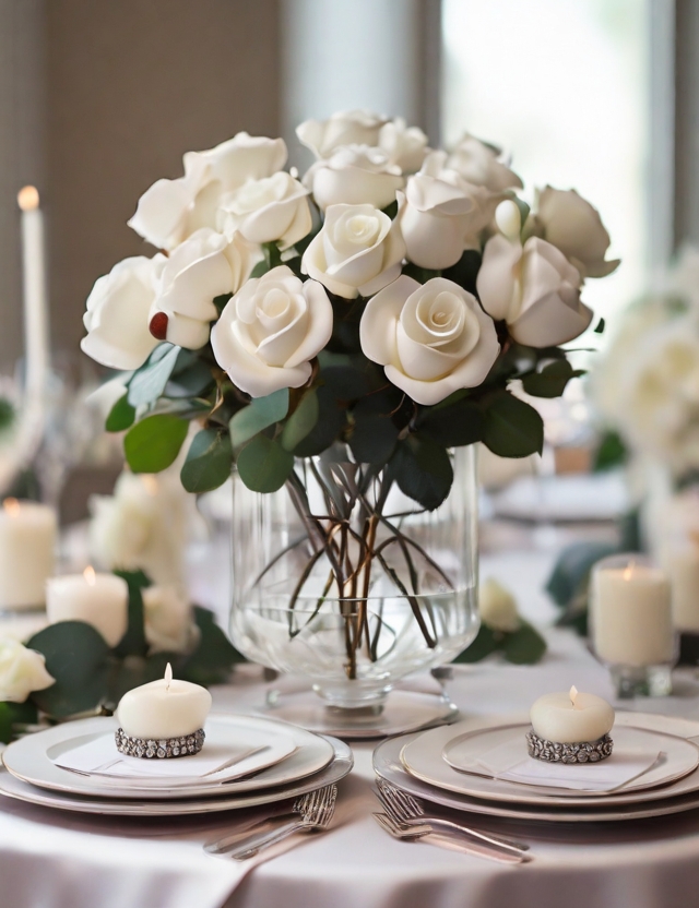 Timeless Beauty Unveiled: White Rose Wedding Centerpieces That Steal Hearts